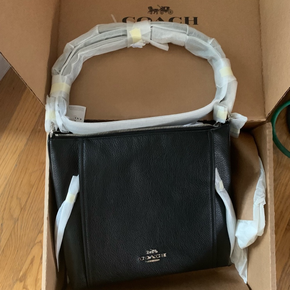 Black Coach Marlon Leather Hobo Bag